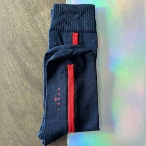 RARE Marni for H&M Navy Blue and Red Stripe Dress Socks